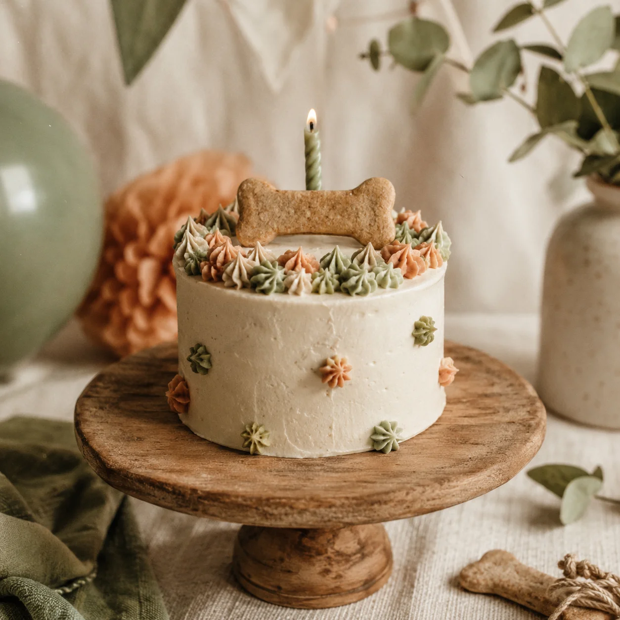 Homemade dog birthday cake